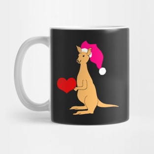 Cute Valentines Kangaroo with red heart Australian animal lover Mug